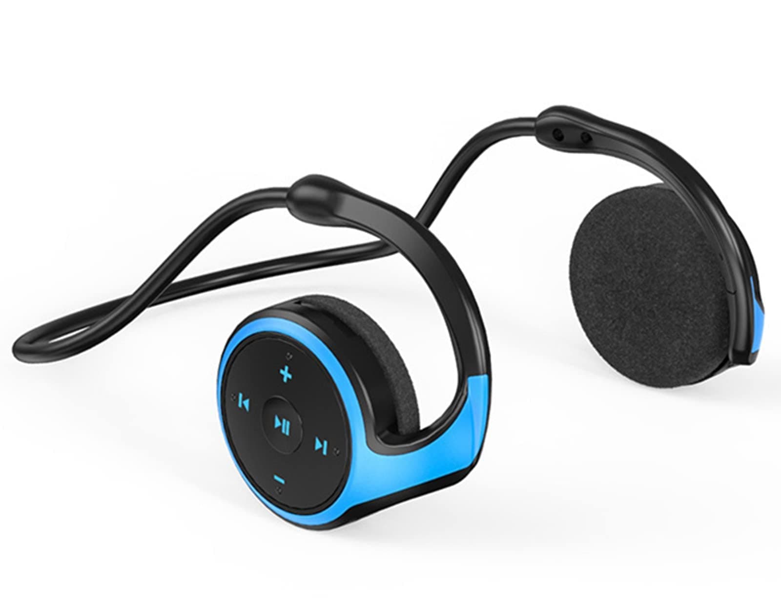 Wireless Bluetooth 5.0 Headset, Ear Hook Stereo Earphones with Microphone, Support TF Card and FM Radio Waterproof Sweatproof for Sports Running Gym