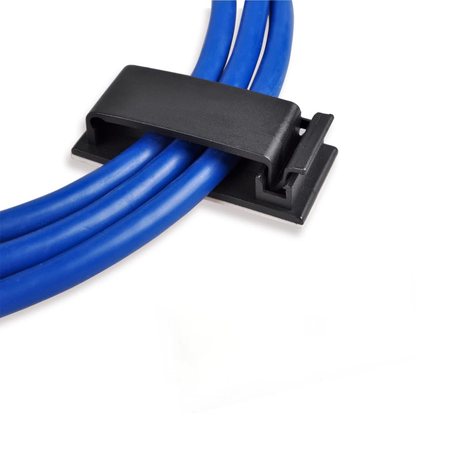 Conwork Cable Clips, Ethernet Cable Organizer, Adhesive Wire Management Clamps, Desktop Cord Holder Hider, Charging Cable Drop Organizer & Management System for TV PC Laptop Home Office [50-Pack]