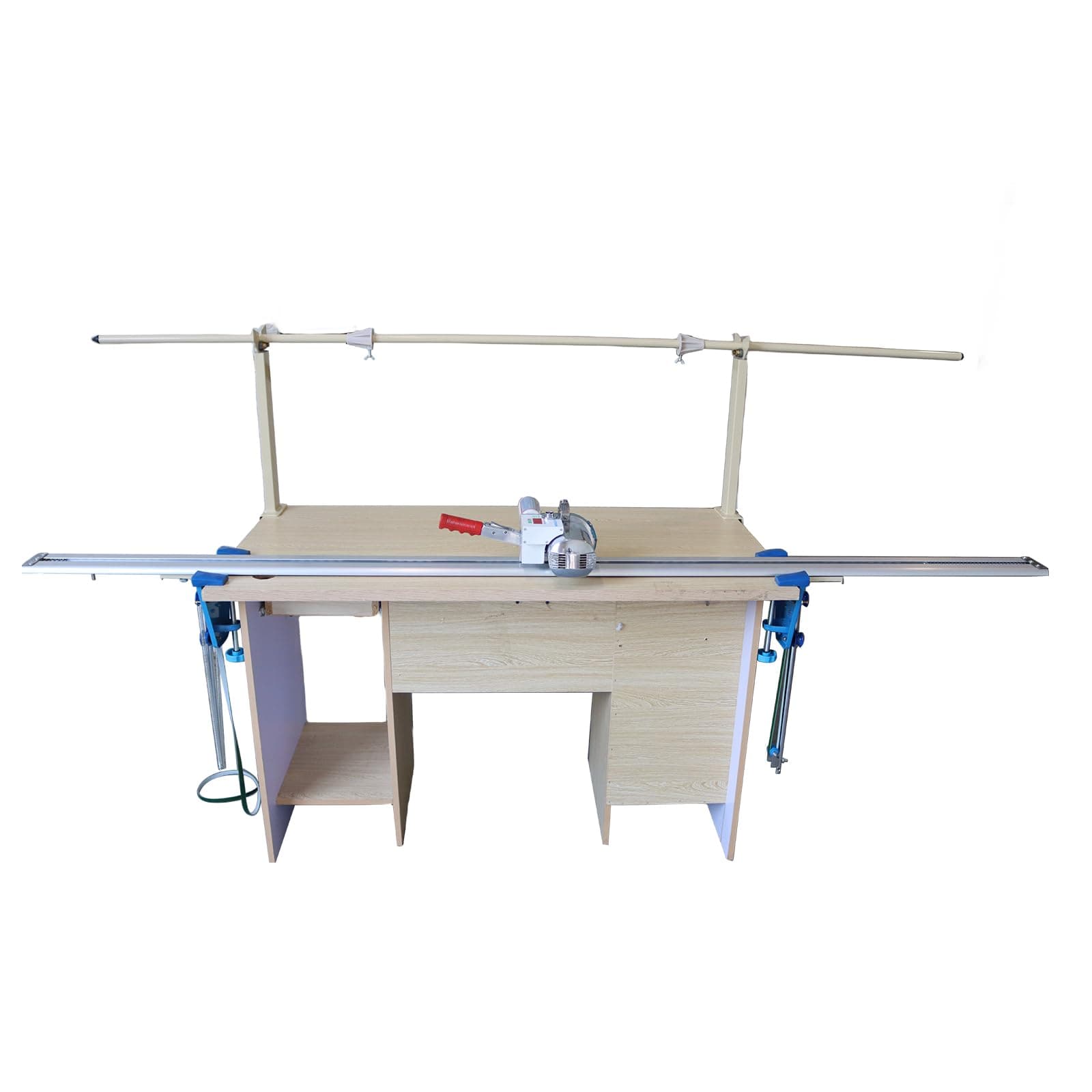 INTSUPERMAI High Speed Delay Function Fabric End Cutter High-speed Fabric End Cutter Machine Fabric Cutter Cloth Cutter with 86.6 inch Rack and Digital Counter 220V