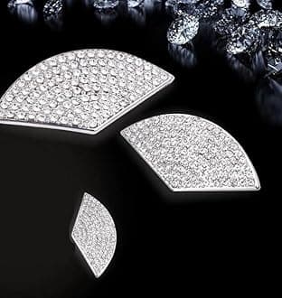 Car Interior Trim Fiting Bling Crystal Rhinestone Fashion Decals Accessories fit for Mercedes Benz New A B class CLA GLB 2019 2020 (silver, Car exterior front net sign sticker 3pcs)