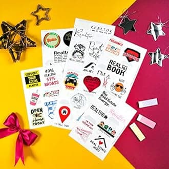 100 Pieces Real Estate Stickers, Real Estate Agent Stickers, Realtor Stickers for Laptop and Water Bottles, Gifts for Real Estate Agents, Real Estate Gifts