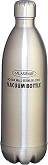 Atlasware Stainless Steel Vacuum Insulated Water Bottle | Durable BPA-Free Leakproof Double Wall Hot and Cold Bottle for Office, School, Gym, Travel, Home and Kitchen Use (1000 ml)