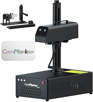 B4 100W JPT Mopa Fiber Laser Engraving Machine with Rotary Axis,Support Lightburn Laser Engraver with 2Lens,2in1 Desktop Handheld Color Marking Machine for Stainless Steel,Ring,Tumbler