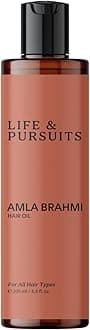 Life & Pursuits Amla Brahmi Oil for Healthy Hair & Scalp - 200 ml | Natural, Indian Ayurveda Blend with Coconut, Castor, Sesame, Triphala, Gotukola