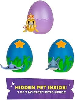 Adopt Me! Pets Multipack Into the Sea - Hidden Pet - Top Online Game - Exclusive Virtual Item Code Included - Fun Collectible Toys for Kids Featuring Your Favourite Adopt Me Pets, Ages 6+