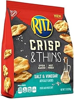 Ritz Crisp & Thins Chips, Salt & Vinegar, 7.1 Ounce Package of 2 Bags