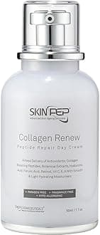Collagen Renew - Encapsulated Growth Factors (EGF, FGF, TGF) Day Cream - Skin Moisturisers + Retinol + Hyaluronic Acid Serum + Vitamin C + Peptides - Korean Inspired Glass Skin By SkinPep (50ml)