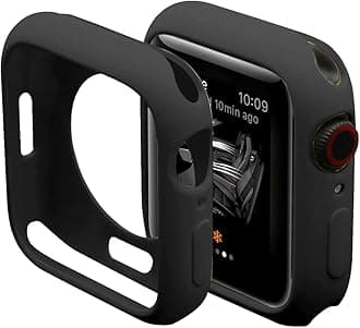 Ultra Thin Soft TPU Bumper Case Cover Compatible with iWatch Apple Watch Series Ultra 3/2/1, 49mm Black