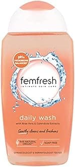 Femfresh Intimate Wash 250ml, Daily pH-Balanced Cleanser, Soap Free, Aloe Vera and Calendula, Hypoallergenic, Dermatologist and Gynaecologist Tested, Suitable for Sensitive Skin
