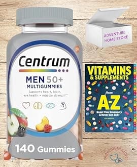 Centrum Multigummies 50 Plus, Multivitamin Supplement Gummies, Multimineral with Vitamin D3, B Vitamins + Includes Better Guide Vitamins Supplements Free