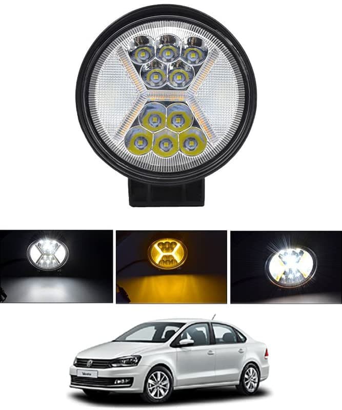 12V Led X Mini Off Road Bright source Fog Light(Car/Bike) For Vento-2012