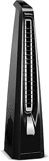 Symphony Surround B - Silent Tower Fan for Home with BLDC motor - Turbo Throw - Touchscreen Control Panel with remote - Low Power Consumption - Black