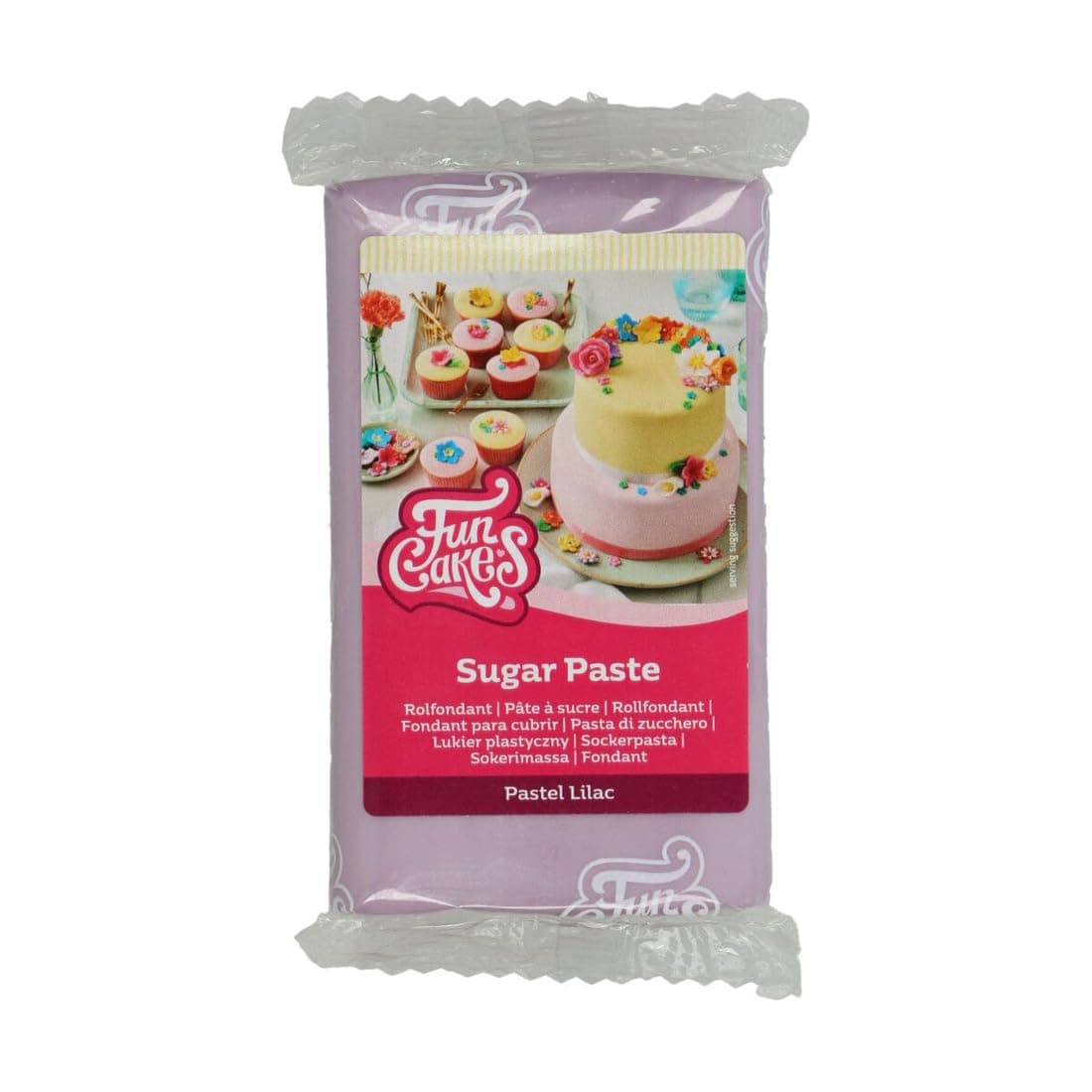 FunCakes Sugar Paste Pastel Lilac, Easy to Use, Smooth, Flexible, Soft and Pliable, Perfect for Cake Decorating, Halal, Kosher and Gluten Free, 250 g