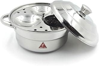 Stainless Steel Compact Breakfast Idly Maker (6 Idly, Silver)