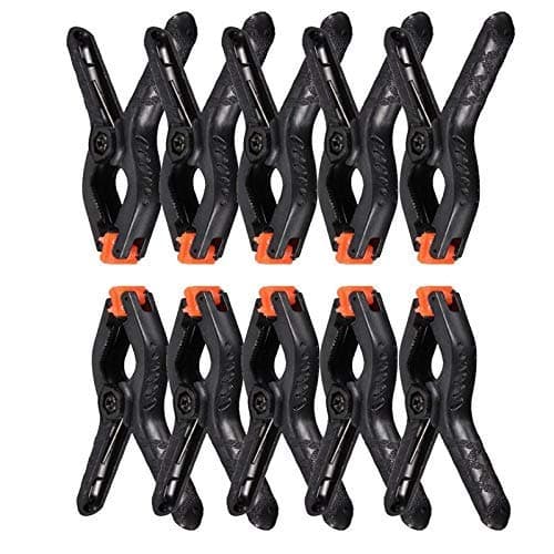 10 PCS Photography Backdrop Support Spring Clamp 4.3"/11cm for Background Muslin, Canvas, Paper, Chromakey Screen, Heavy Duty Clip, Photo Studio, Backdrops Backgrounds Woodworking (ORANGE)