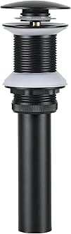 Bathroom Sink Drain, Vessel Sink Pop Up Drain Without Overflow, Matte Black