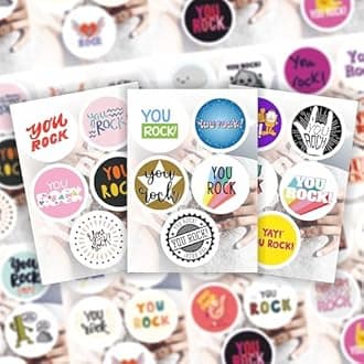 BulbaCraft You Rock Stickers - You Rock Party Supplies & Decorations, Great Job Waterproof Vinyl Decals, Motivational Stickers, Gifts for Women & Men
