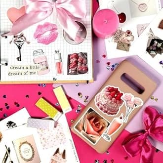 BulbaCraft 100Pcs Coquette Stickers - Coquette Aesthetic, Small Waterproof Pink Sticker Sheets for Phone Cases, Gifts for Women & Men