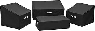 loriano Patio Furniture Covers, 4 Piece Outdoor Furniture Cover Waterproof, Patio Furniture Cover Set, Lawn Patio Set Covers Black