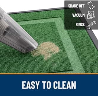 OLANLY Front Door Mat Indoor Outdoor Entrance, Waterproof All-Season, All-Weather Doormat, Sturdy Natural Rubber, Fade Resistant, Low Profile, Easy Clean Patio Porch Entryway Mat, 59x30, Green