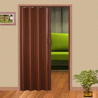 PVC Folding Door (Sliding Door) (Gold oak-055, W90CM x L220CM)