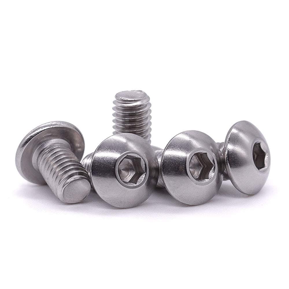 EASTLO M5-0.8 x 10mm Button Head Socket Cap Screws (M3 to M10 Available) 100 PCS, Stainless Steel 304 (18-8), Full Thread, Machine Thread, Bright Finish