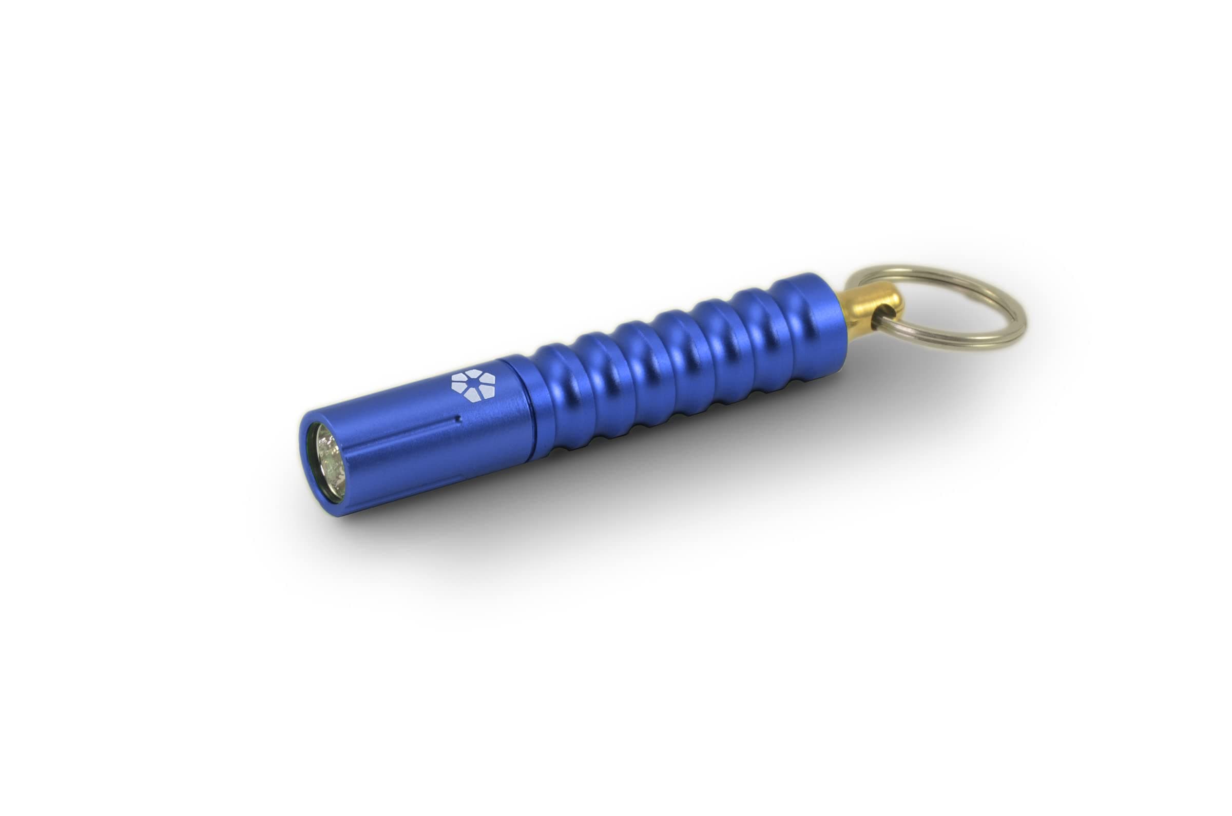 Beta QRv2 Classic, Mini EDC Keychain Flashlight with Low, Medium, & High Modes (Blue)
