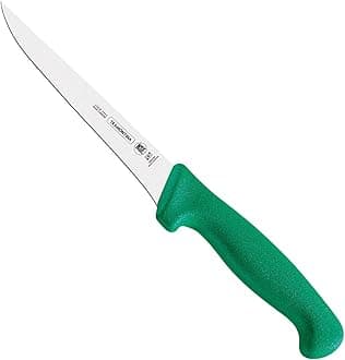 Professional 5 Inches Boning Knife with Stainless Steel Blade and Green Polypropylene Handle with Antimicrobial Protection