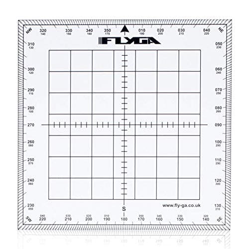 Map Navigation Protractor (Square) - for Aviation Student Pilots During FAA Private Pilot Certificate & CPL + Marine, Boating & Sailing Captains