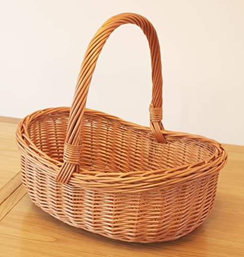 Wicker Basket, Willow, Natural, One Size