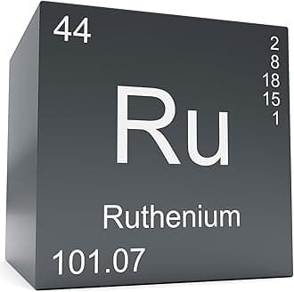 Moderock Ruthenium Metal Elements Periodic Table, Mirror Finished Density Cubes Collection, Purity 99.95%, Weight 11.5g/0.4Oz (Ru Cubic 10mm/0.39")