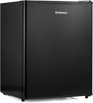Subcold Eco60F Mini Freezer | 4-Star Table Top Unit | Energy-Efficient Appliance with Adjustable Thermostat & Reversible Door | Customisable Storage Removable Shelf (Black)
