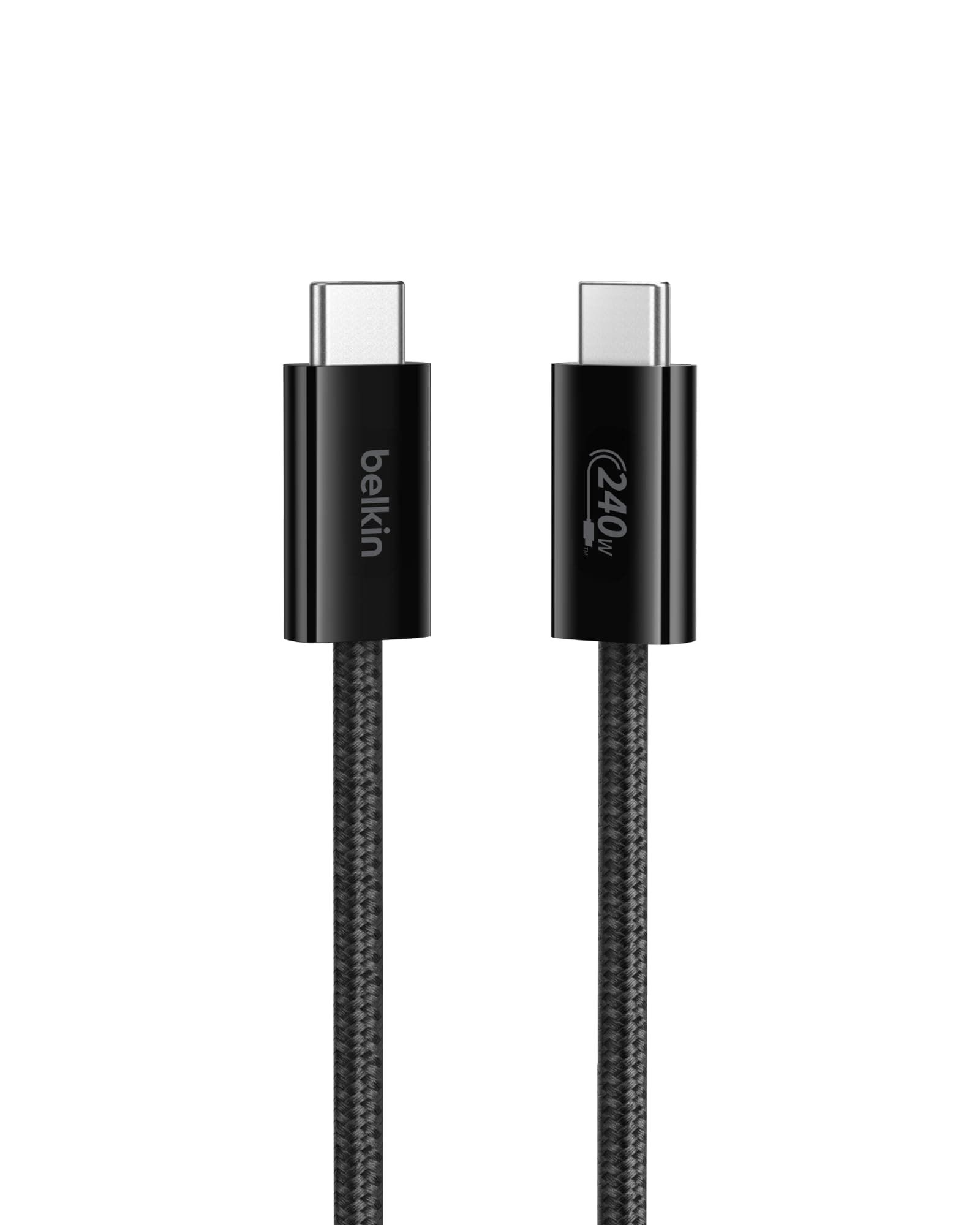 Belkin USB C to USB C Cable, 3.3ft, 240W - Type C Charger, iPhone Charger Cord, Soft, Braided, Flexible for iPhone 17, Galaxy S25, Pixel 10, MacBook, Chromebook, iPad Pro, Switch Steam Deck – Black