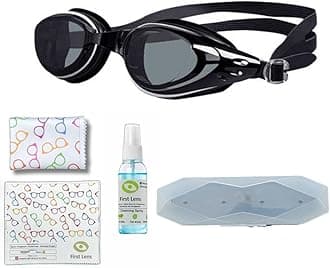 First LensFirst Lens Customised Prescription Powered Swimming Goggles With UV Protection & AntiFog (L-3.50 R-4.50)