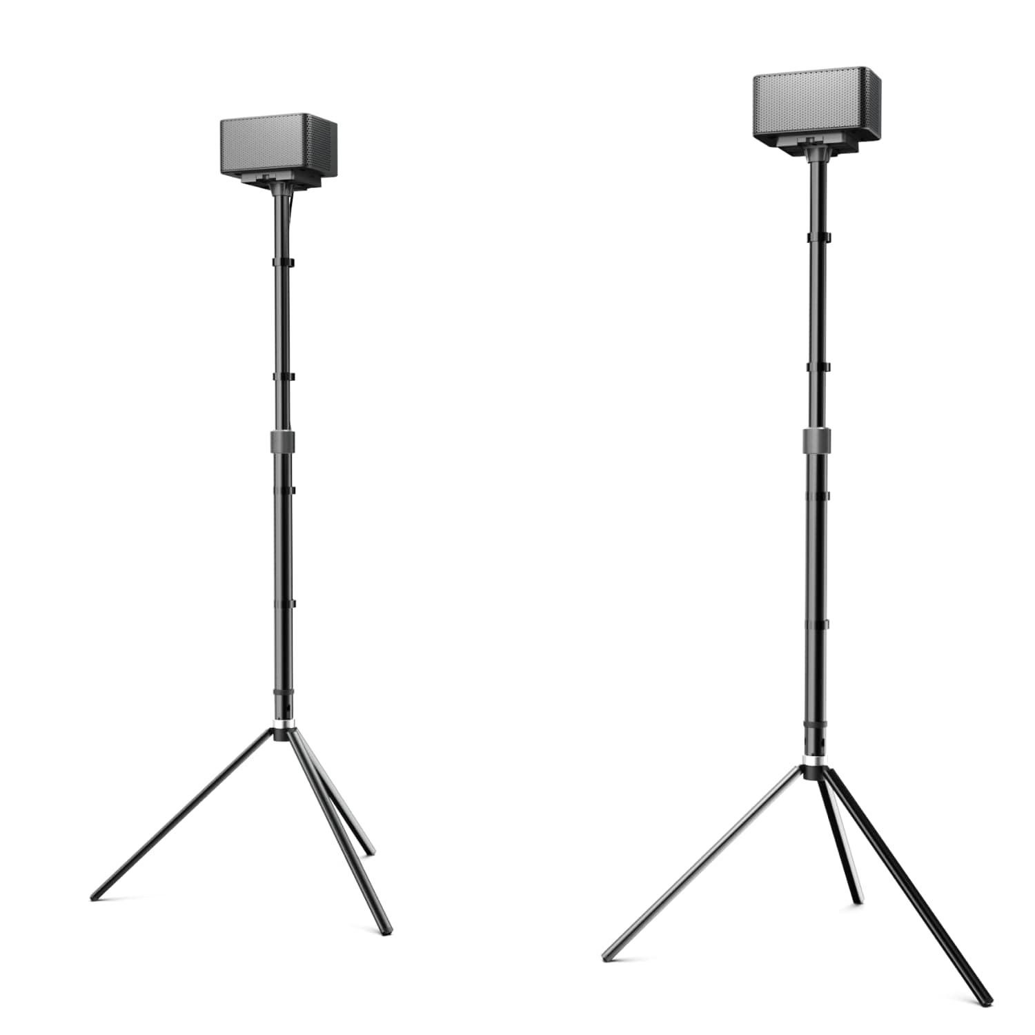 ULTIMEA Small Speaker Stands Pair, Height Adjustable Speaker Tripod, Extends 24.4" to 36.6", Holds 6.6 lbs, Speaker Stands for Surround Sound, Satellite Speaker for ULTIMEA Poseidon Series, Steady 300