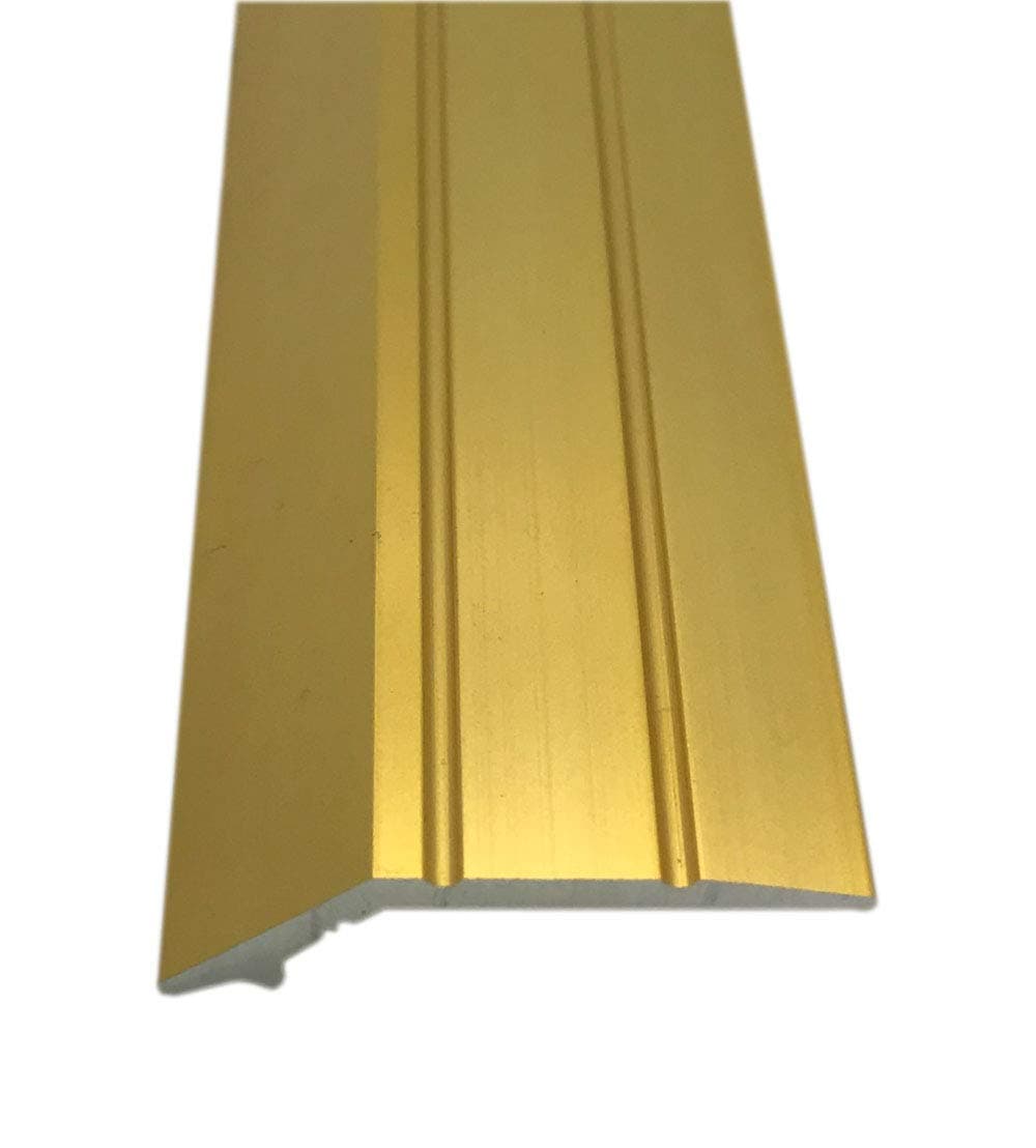 Grandismo® 3ft - Angle Edge Flooring Stick-Down Strip - Tile/Laminate/Wood Aluminium to Vinyl or Carpet - Threshold Metal Door Trim/Edging - Gold Colour