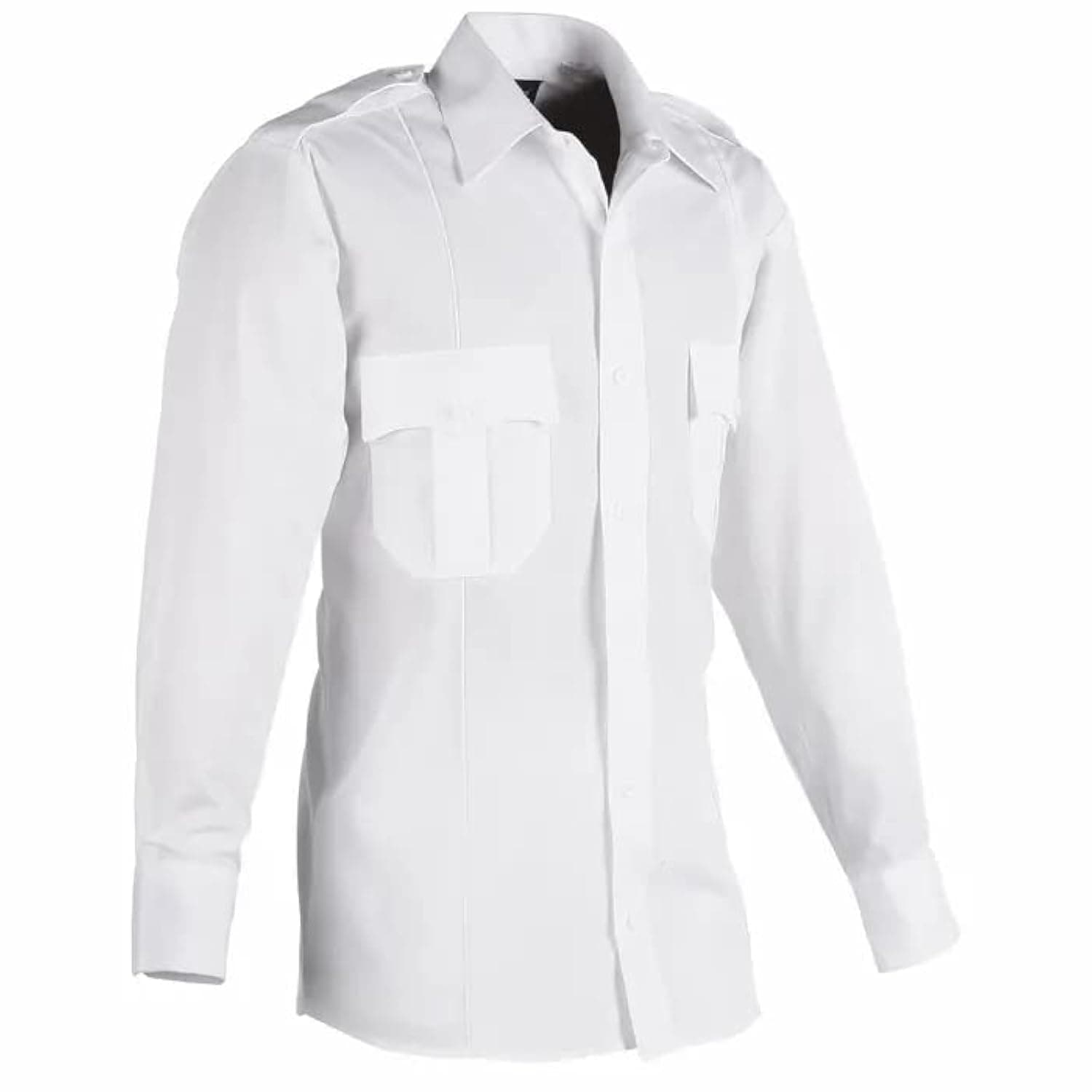 First Class 100% Polyester Long Sleeve Men's Uniform Shirt White
