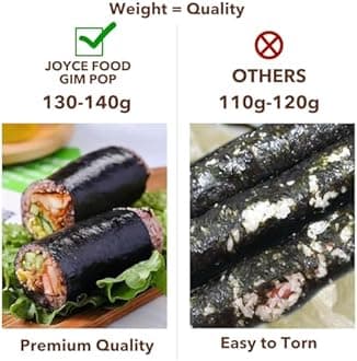 Gim Pop Nori Sheets for Sushi Gimbap Roasted Seaweed Sheet All Natural Dried Seaweed for Wrap Rice, Onigiri, Sushi - Product of Korea, Restaurant Quality (50 Full Sheets,130g)