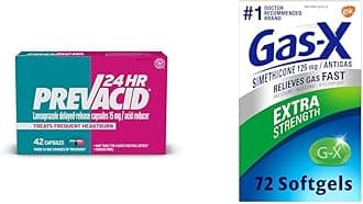 24HR Acid Reducer 42 Count & Gas-X Extra Strength Bloating Relief 72 Count