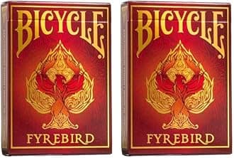 Bicycle Fyrebird Playing Cards - 1 Deck, Air Cushion Finish, Professional, Superb Handling & Durability, Great Gift For Card Collectors (Pack of 2)