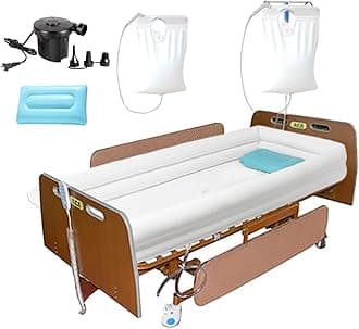 MESINURS Bedside Shower Bathtub Kit - Inflatable PVC Body Washing Basin System with Water Bag, Bathe in Bed Assistive Aid for Disabled, Elderly, Bedridden Patient, Easily Bath in Bed