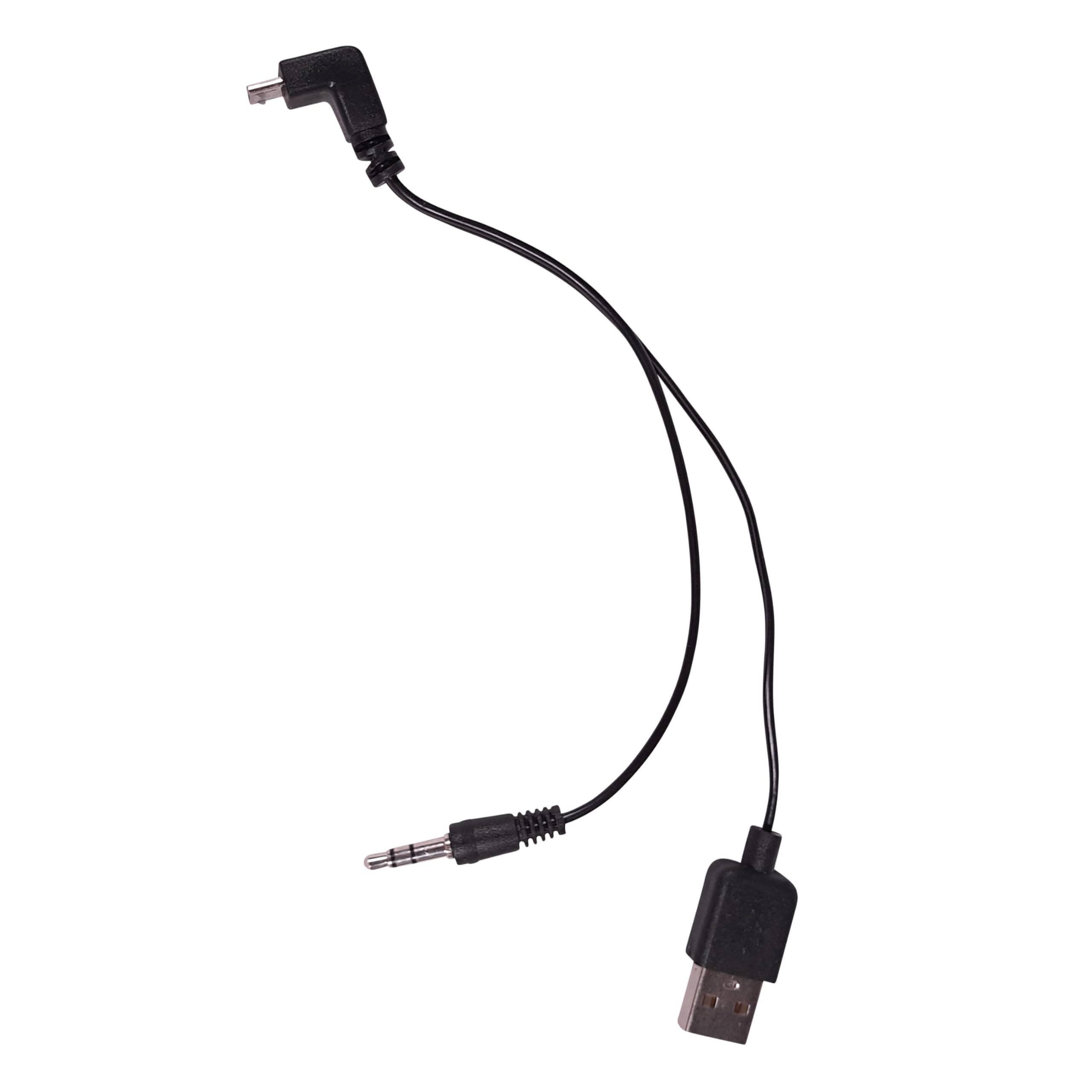 Micro-USB Wire for RC100M Module to 3-in-1 Multi-Functional Cable - USB to 3.5mm + Micro-USB Cable - Compatible Game Call and Other Devices