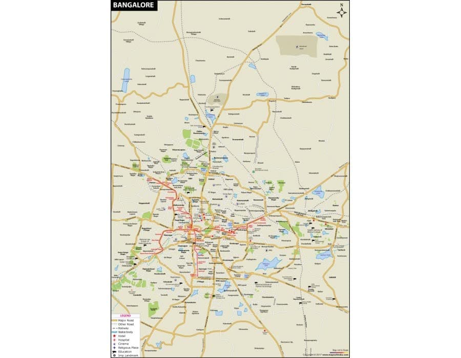 Bangalore Map (48 Width)