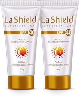 La Shield SPF 40 PA+++ Mineral Sunscreen Gel | Superior Matte Finish | Oil-free | Lightweight | No white cast | For Acne Prone, Oily or sensitive skin |Dermatologist Prescribed | 50g | Pack of 2