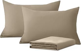 Moonlight Bedding Pillow Cases 2 Pack – Beige Pillowcases Envelope Closure Super Soft Brushed Microfiber Standard House Wife Pillow Covers, (50 X 75 CM)