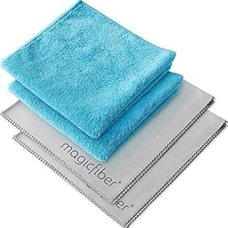 MagicFiber Microfiber Cleaning Cloth - 4 Pack Large Blended Cloths, Highly Absorbent Streak & Lint Free, Glass Micro Fiber Rags, Towels for Car, Windows, Housekeeping, Household Dusting, Kitchen