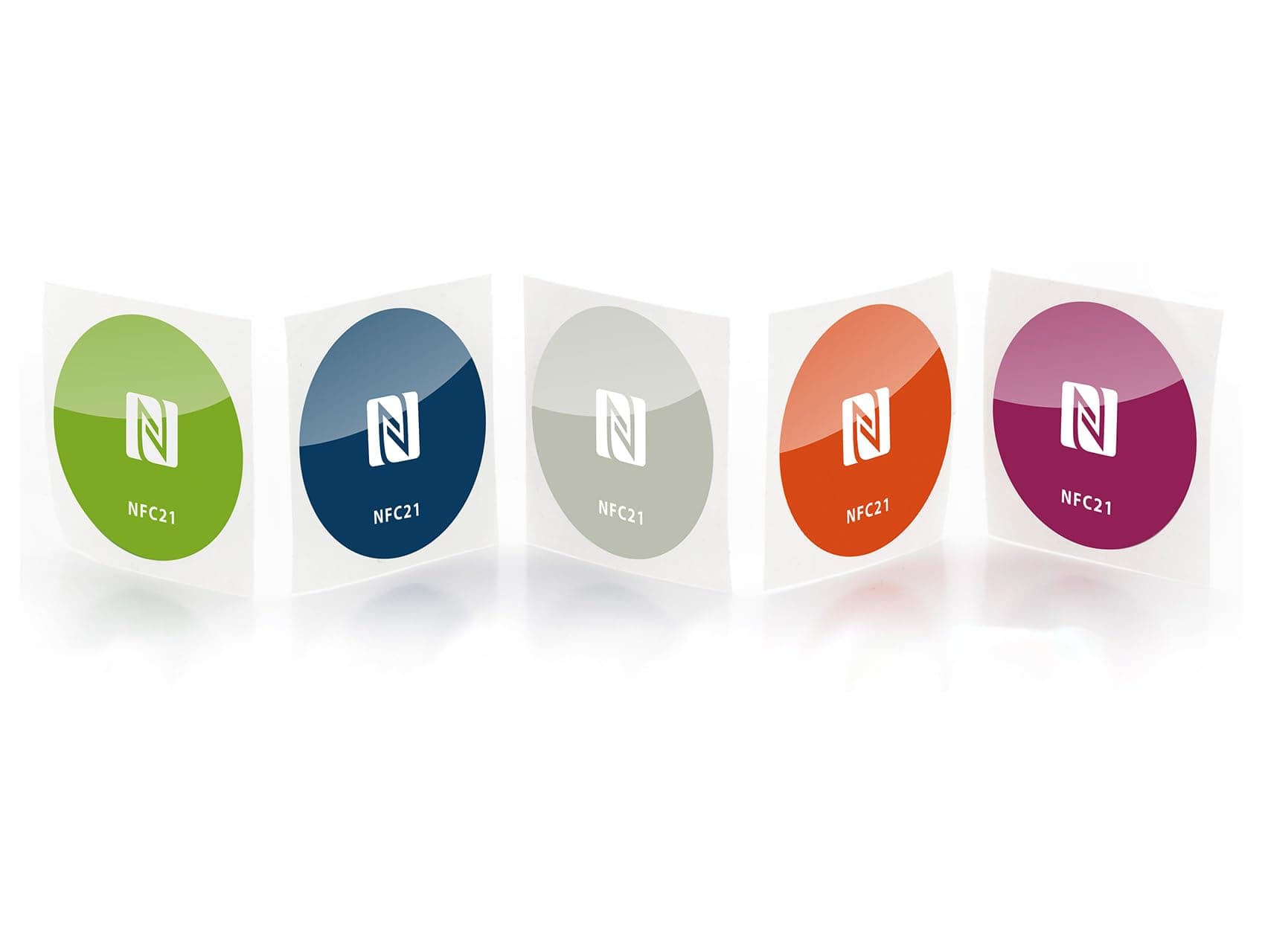 5 NFC Logo Sticker/NTAG 216 with 888 Bytes / 30mm / 3M Adhesive Layer/Compatible with all NFC Smartphones