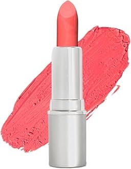 Honeybee Gardens Truly Natural Long Lasting Lipstick, Bermuda, Matte Medium Coral Pink, Naturally Hydrating & Nourishing, Vegan, Gluten-Free & Cruelty-Free, 0.11 oz / 3 g