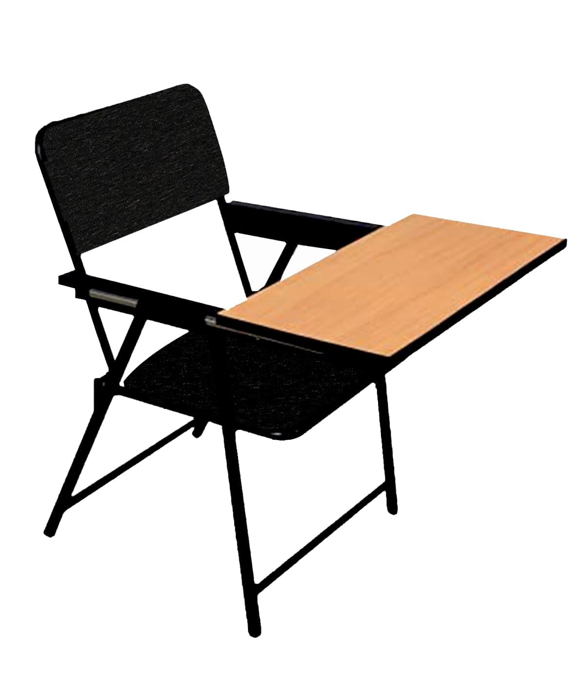 Spacecrafts Folding Cushion Study Chair with Writing Pad | Space Saving and Adjustable | Desk Chair | Black