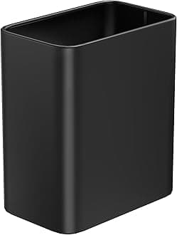 Cesun Small Bathroom Trash Can 2.1 Gallon Wastebasket, Modern Metal Garbage Can Office Waste Basket, Matte Black Stainless Steel Trash Bin for Bedroom, Home Office, Toilet, rv, Near Desk, Under Sink